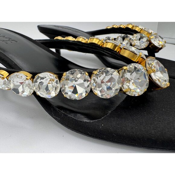 Versace 55mm crystal-embellished thong mules sandals - Picture 9 of 15